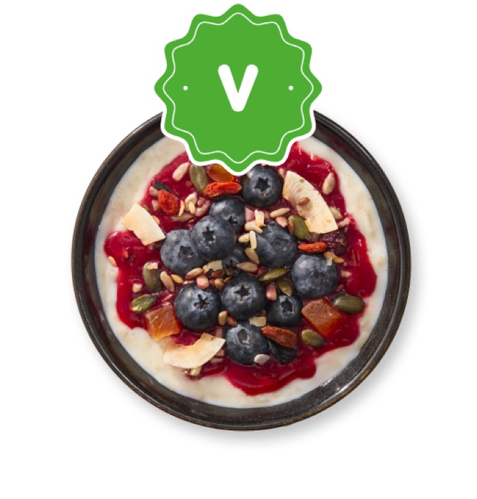 porridge with fresh blueberries & superseeds from the itsu menu