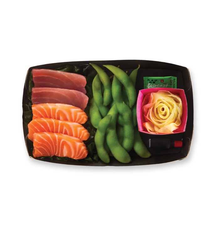 the tuna & salmon sashimi from the itsu menu